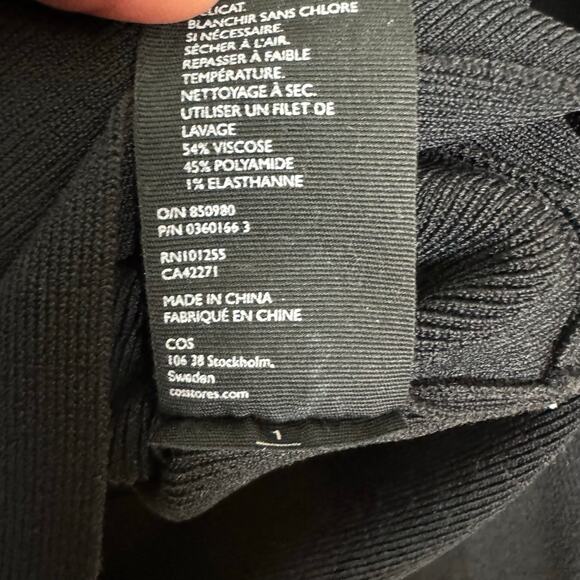 COS Women’s Zip Crew Neck Black Cardigan Sweater Size Small - Picture 9 of 9